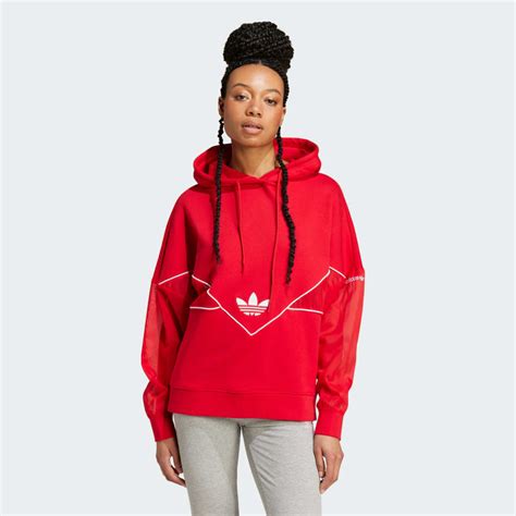 red adidas hoodie women's.